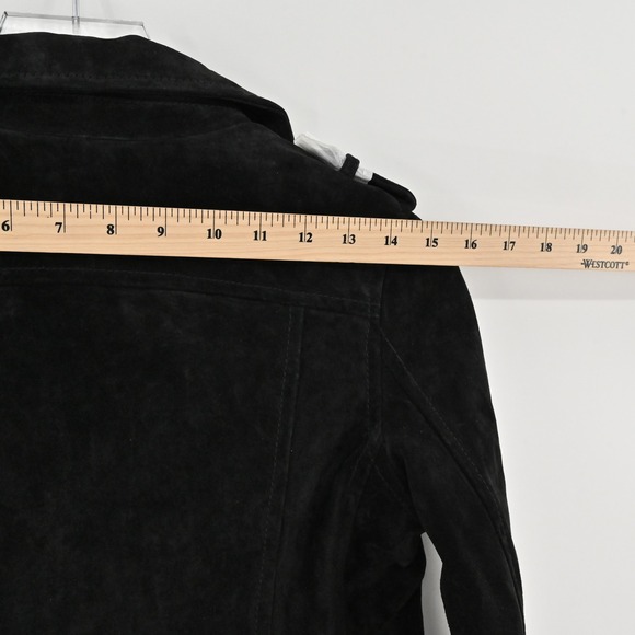 BlankNYC Free People Suede Moto Jacket Womens Sz XS Black Cropped Biker Leather - Picture 5 of 13